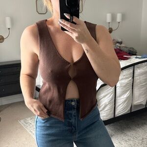 Brown Sleeveless Women's Top